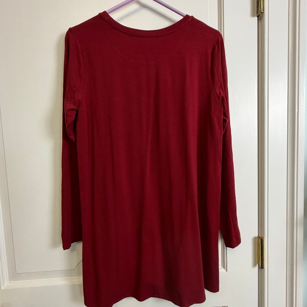 Eileen Fisher Crew Neck Tunic Womens Large Red - Picture 8 of 9